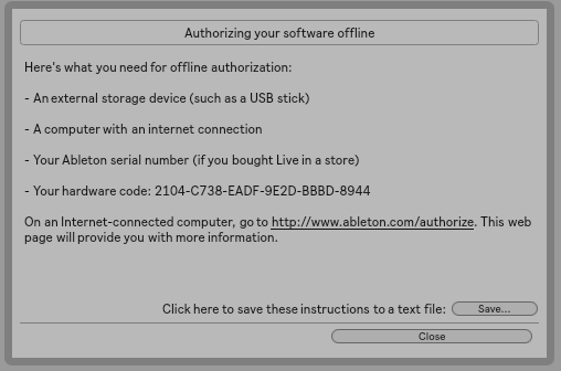 authorization file ableton 10 suite